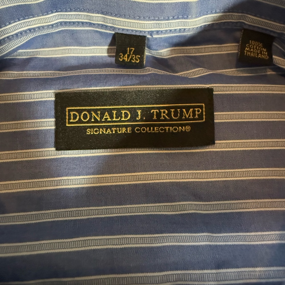 Donald Trump Signature Collection Blue Striped Men's Shirt